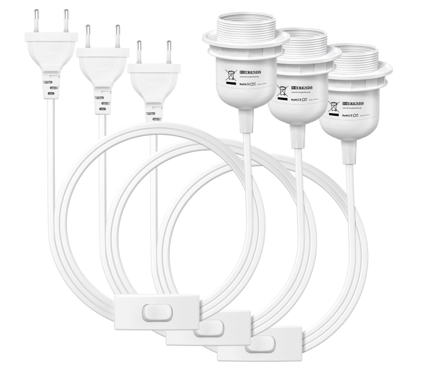 Foglalat kábellel és kapcsolóval (E27)