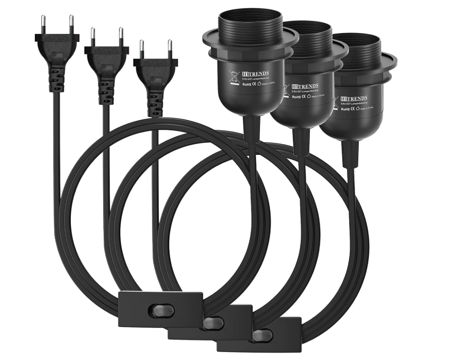 Foglalat kábellel és kapcsolóval (E27)